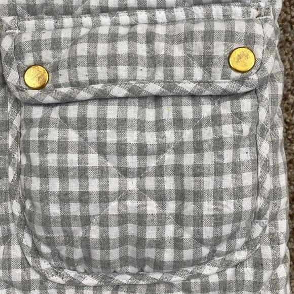 Blue Rain Grey and White Gingham Full Zip Vest Size Small - Picture 7 of 10